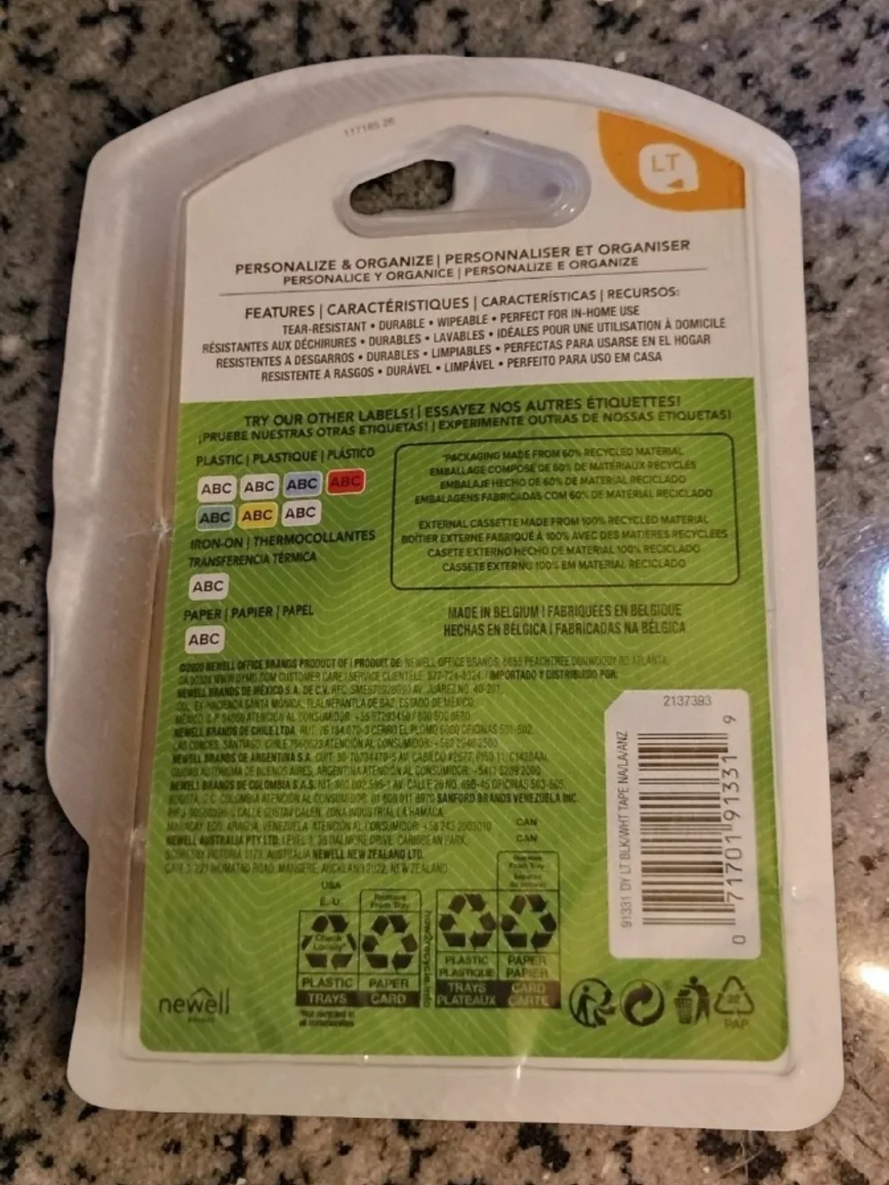 DYMO LetraTag White Plastic Label Maker Tape Refill Cassette - NWT